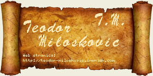 Teodor Milošković vizit kartica